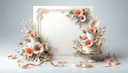 red ribbon and bow on white background