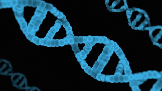 Artistic rotating of a dna helix molecule on futuristic copy space animation background. - Powered by Adobe