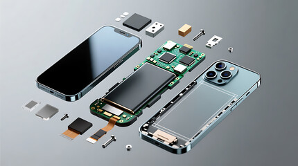 abstract technology background with squares