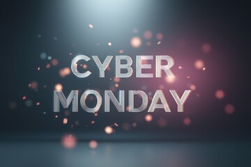 Cyber Monday sale promotion background with light effects, text illustration