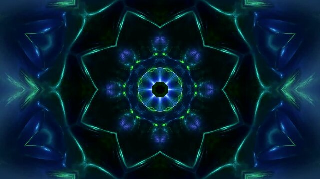 Colorful tunnel video loop with star pattern for interactive screensaver display