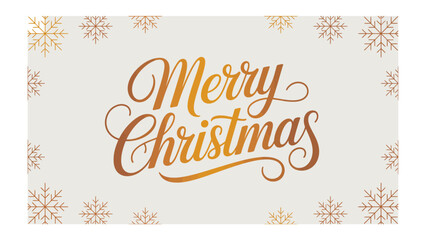 Golden Holiday Wishes: A festive card design radiates warmth and holiday cheer, the elegant Merry Christmas script is framed by delicate golden snowflakes.