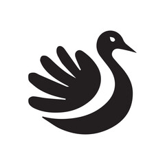 Minimalist turkey logo on white background