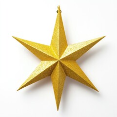 Obraz premium Glistening golden christmas star closeup festive celebration decorative element studio setting high-resolution capture