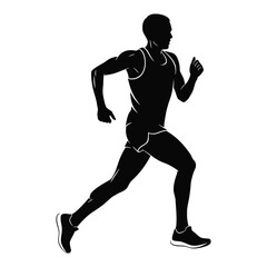 Black Silhouette of Male Marathon Runner