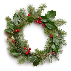 Fototapeta premium Christmas wreath decoration home hyperrealistic image festive close-up holiday spirit