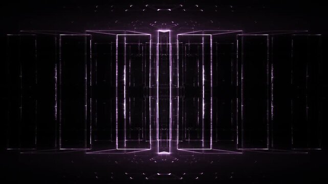 Leuchtende gitterf&ouml;rmige Geometrie f&uuml;r Technologie, Energie, Produktion & Datentransfer &ndash; moderne Architektur, Planung & Sicherheit visualisiert, gr&uuml;n
