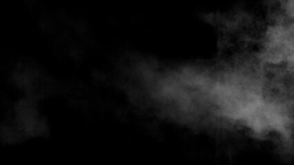 Fototapeta premium Freeze motion of atmospheric smoke isolated on black background