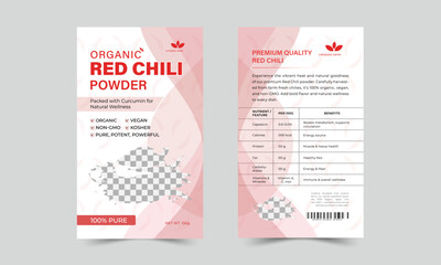 Red Chili Powder Packaging Design Vector Template