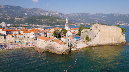Budva Old Town from Above with Adriatic Views