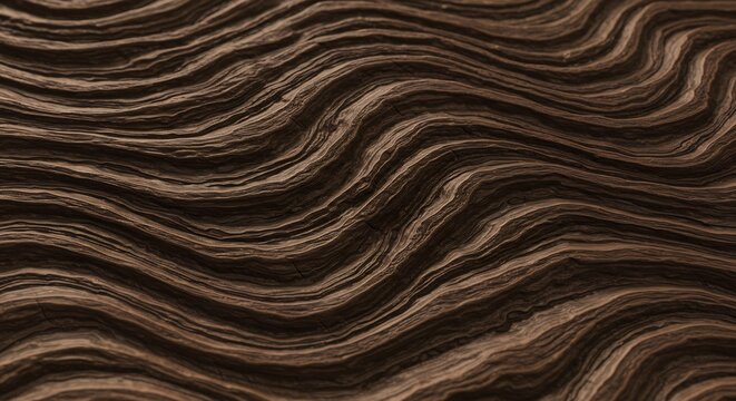 Dark brown wood grain with undulating parallel lines and visible texture