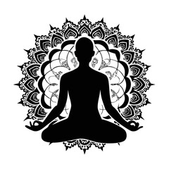 silhouette of a yoga