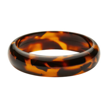 Tortoiseshell Patterned Bangle isolated on a transparent background