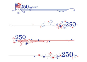 A set of American semiquincentennial 250th birthday divider lines

