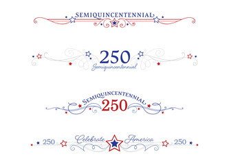 A set of American semiquincentennial 250th birthday divider lines
