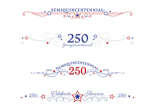 A set of American semiquincentennial 250th birthday divider lines
