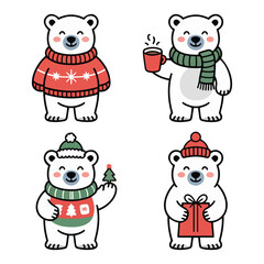 Cute Christmas Polar Bears Collection