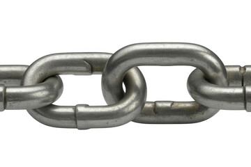 Obraz premium Metallic chain links intertwined isolated on a transparent background