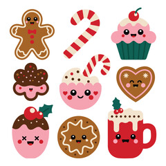 Adorable Kawaii Christmas Holiday Sweets and Treats Collection