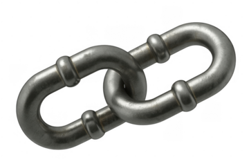 Interlocked Metal Chain Links isolated on a transparent background