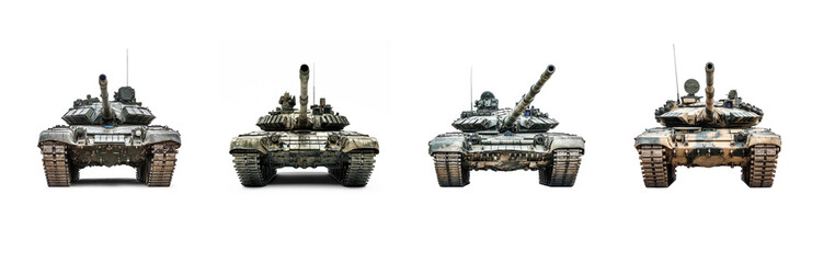 Obraz premium Collection of Military Tank isolate on transparent background