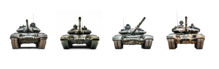 Collection of Military Tank isolate on transparent background