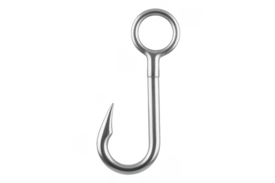 Metal Fishing Hook isolated on a transparent background