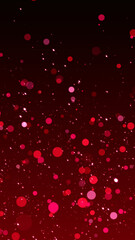 christmas and new year red background with shiny glitter stars and glowing bokeh lights falling ,valentine and holiday celebration vertical social media background	