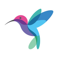Naklejka premium Abstract vibrant hummingbird icon