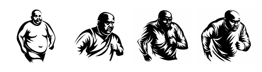 Fototapeta premium Dynamic sketch series capturing a man's motion from standing to running pose