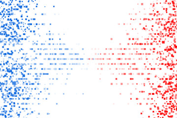 Bright blue red small square dots abstract hi-tech background