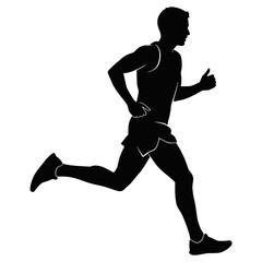 Black Silhouette of Male Marathon Runner