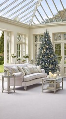 a photo of the living room decorated for christmas