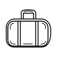 Cartoon vector illustration of a carry-on suitcase with a cute and simple design.