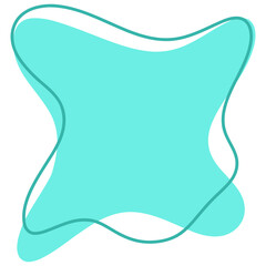 Abstract Blob Shape in Aqua