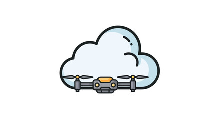 Cloud Icon and Weather Symbol – Web Button Design for Cloud Computing, Communication Sign, Server Technology Concept, Modern Digital Interface Element, Online Data Storage and Network Graphic