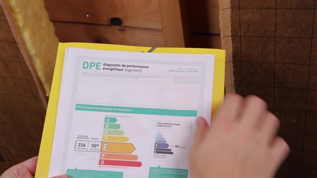 Une personne en train de remplir le formulaire du DPE pour l'immobilier.