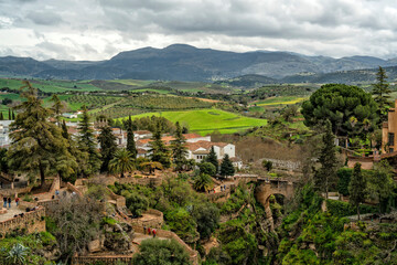 Obraz premium Ronda, Spain. Historic town of Andalusia. Travel and tourism beautiful cities of Spain 