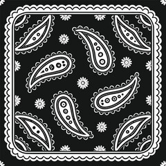 Bandana pattern with detailed paisley elements