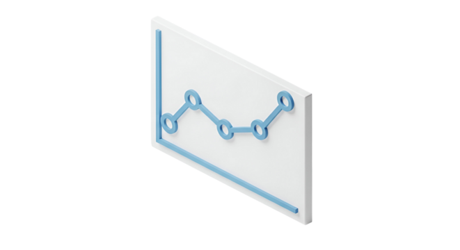 3d icon of line graph, representing data analysis and financial market trends concept - Powered by Adobe