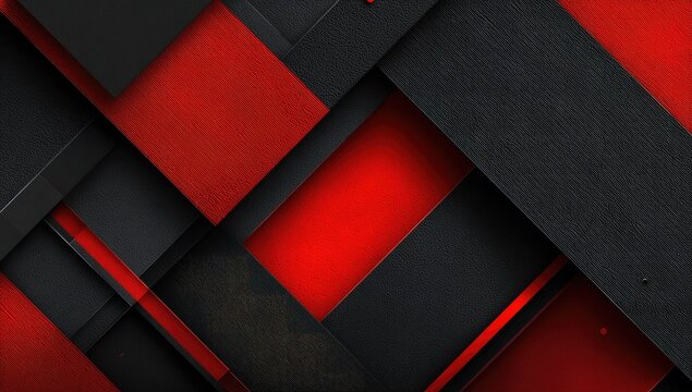 Abstract geometric pattern of dark red and black intersecting shapes