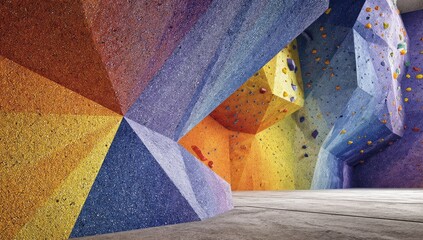 Colorful climbing wall interior