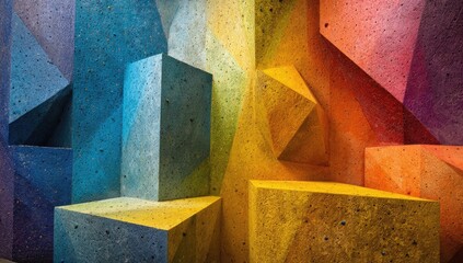 Colorful abstract climbing wall
