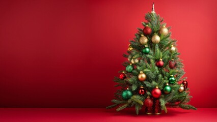Elegant Christmas Tree Decorated Background with Festive Holiday Atmosphere