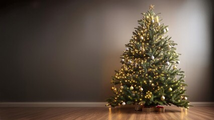 Elegant Christmas Tree Decorated Background with Festive Holiday Atmosphere