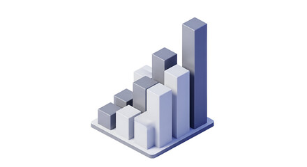 3d icon of bar graph showing business growth and success