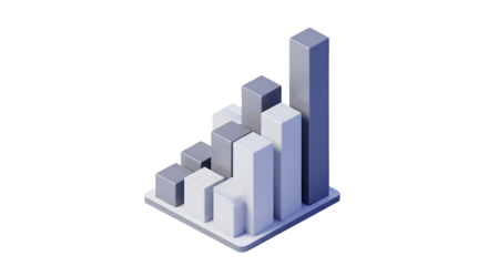 3d icon of bar graph showing business growth and success