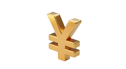 3d icon of golden yen symbol representing wealth, finance, and the japanese economy