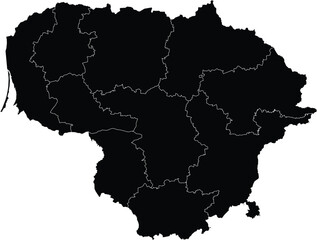 Vector Map of Lithuania with Administrative Divisions
