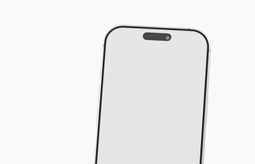 Minimalist shot of a smartphone, showcasing a clean screen and the camera notch. Perfect for technology and des